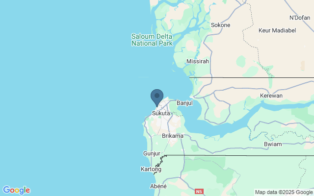 Kaart met locatie Bijilo National Park
